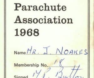 John's UK parachutist 'General Permit' to jump, 1968