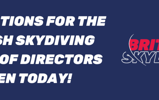 Nominations for the British Skydiving Board of Directors Opens Today!