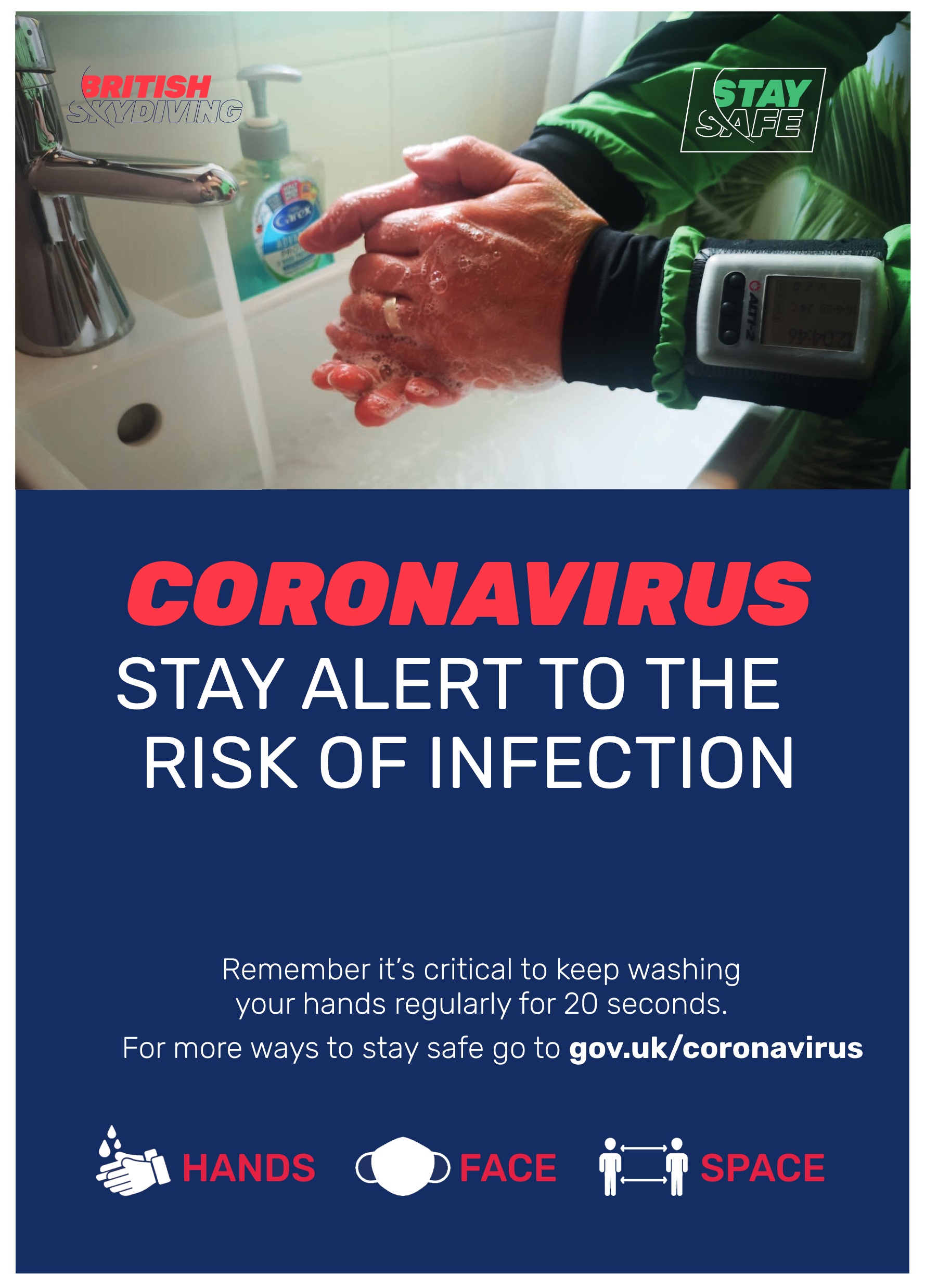 British-Skydiving-StayAlert-Hygiene-A3-Poster-updated